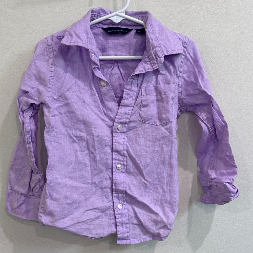 Janie and Jack Purple Button Down Shirt
